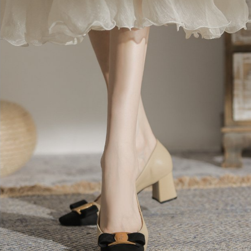 Zapatos de tacón grueso con di - Vintage Fashion Dresses reseña y precio