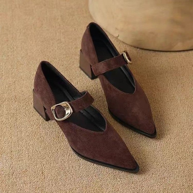 Zapatos de tacón de bloque est - Vintage Fashion Online reseña y precio